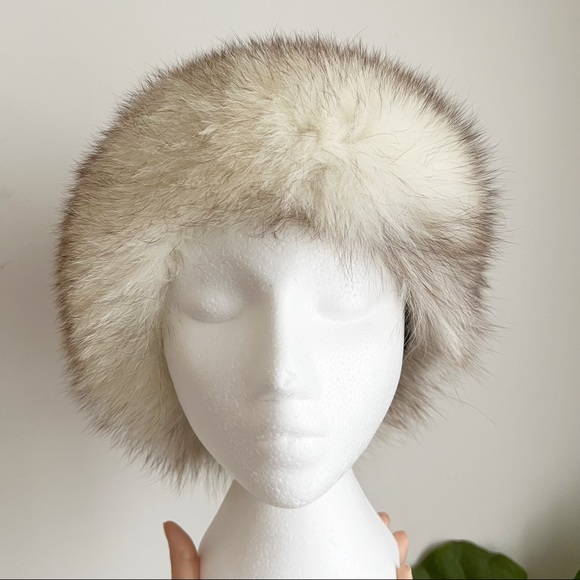 Vintage Accessories - Vintage Hat Kates Boutique Canada Real Fox Fur Made In Canada Size M